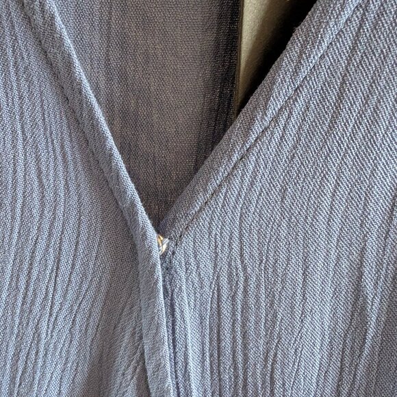 NWT Lulu's Heart of Marigold Denim Blue Wrap Maxi Dress Crepe Size Medium - Picture 10 of 16